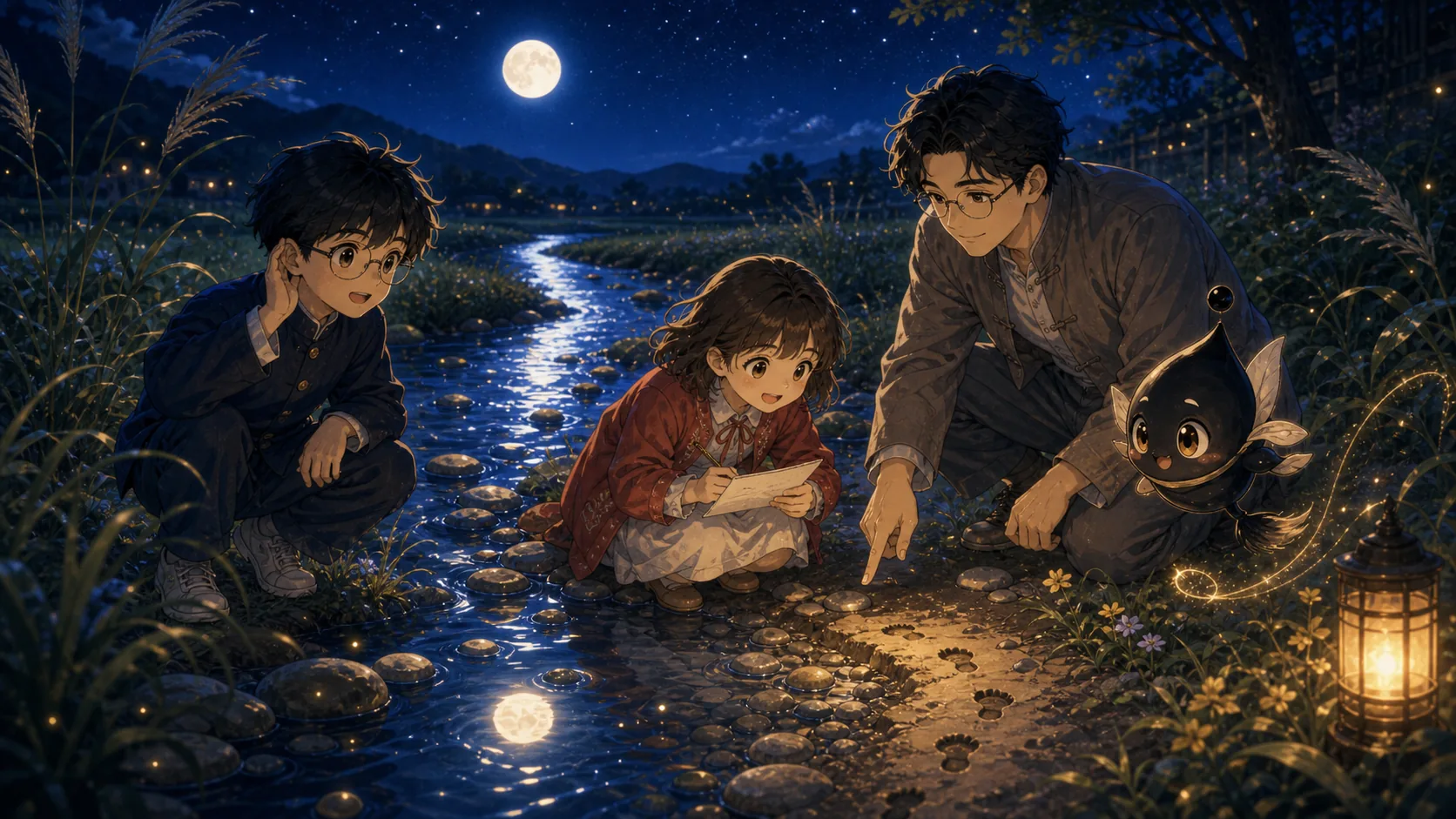 溪水映月，词舟记录水声和月影线索